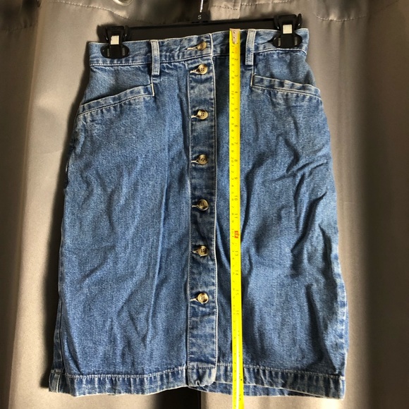 Vintage Eddie Bauer Denim Levi’s Button Down Pencil Skirt - Picture 5 of 11